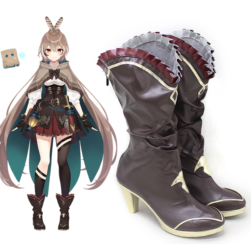 Hololive Virtual YouTuber Nanashi Mumei Brown Shoes Cosplay Boots