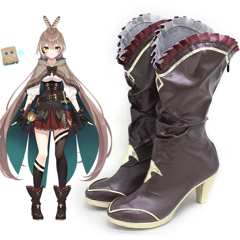 Hololive Virtual YouTuber Nanashi Mumei Brown Shoes Cosplay Boots