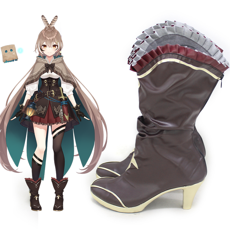 Hololive Virtual YouTuber Nanashi Mumei Brown Shoes Cosplay Boots