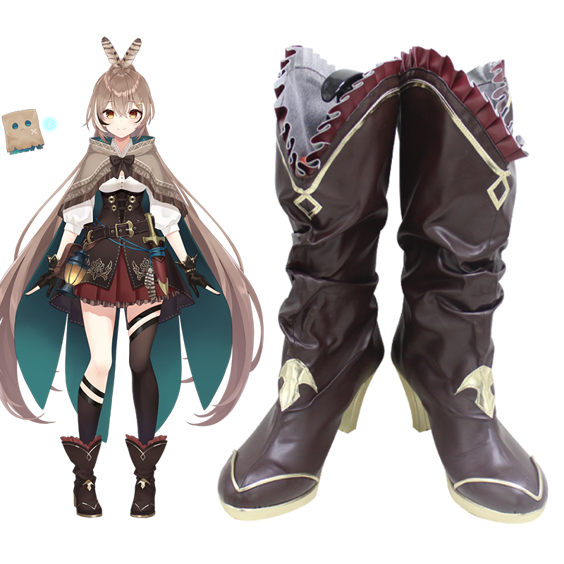 Hololive Virtual YouTuber Nanashi Mumei Brown Shoes Cosplay Boots