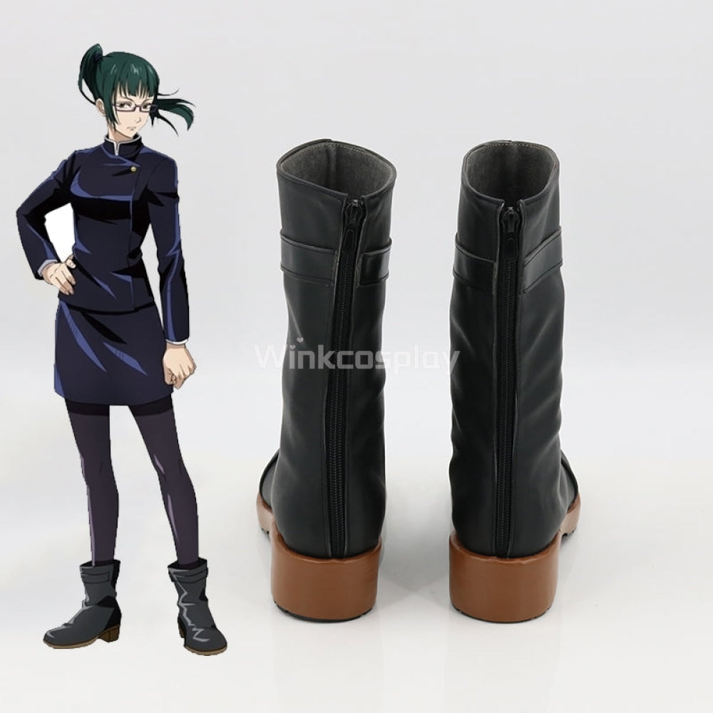 Jujutsu Kaisen Sorcery Fight Maki Zenin Black Cosplay Shoes