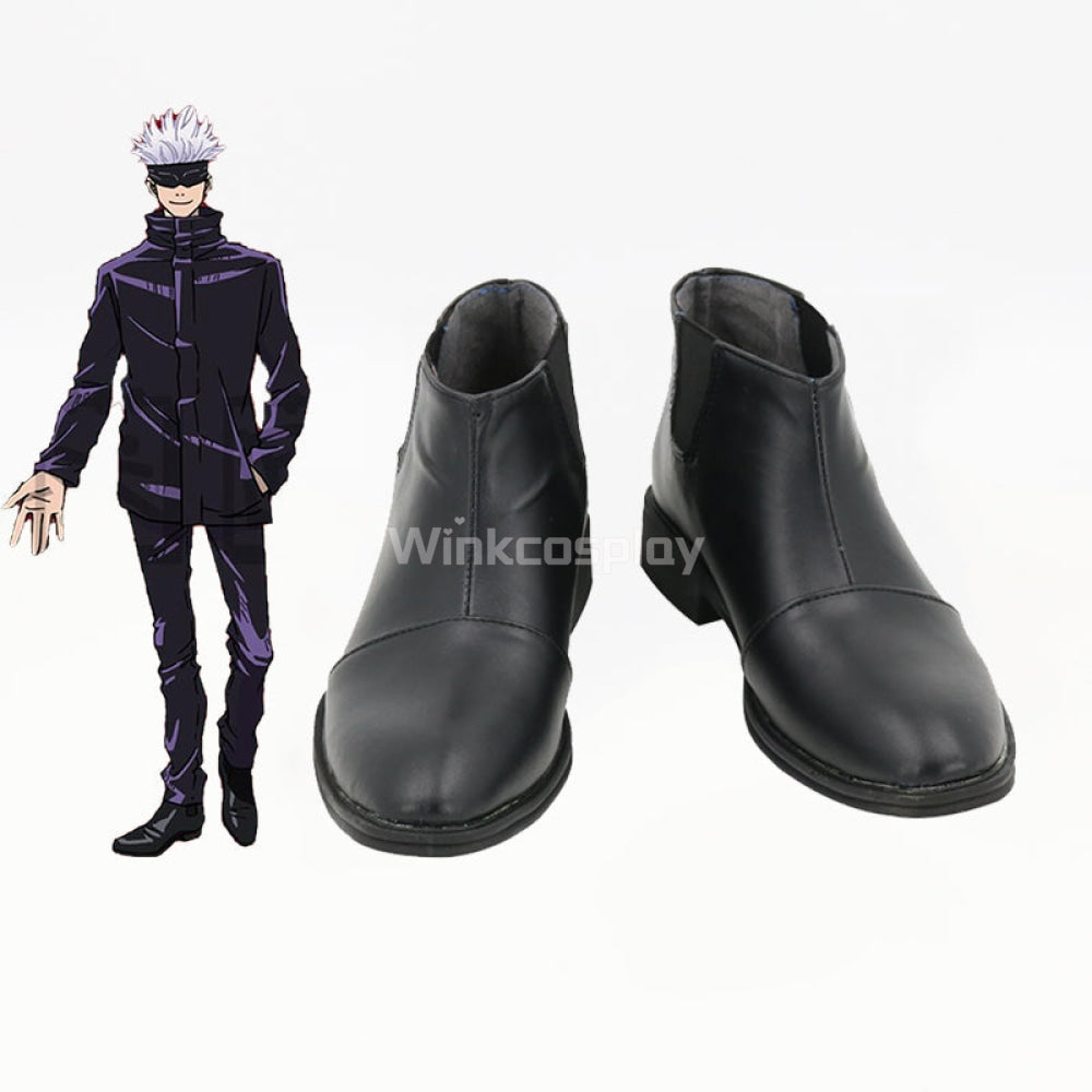 Jujutsu Kaisen Sorcery Fight Megumi Satoru Gojo Halloween Black Cosplay Shoes