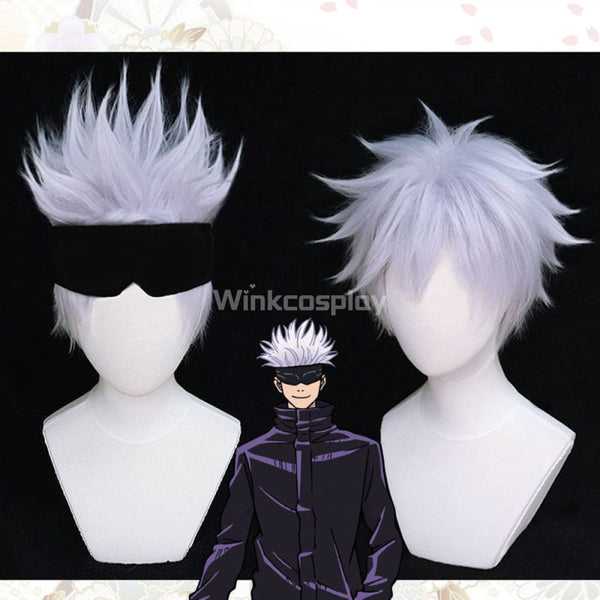 Jujutsu Kaisen Sorcery Fight Megumi Satoru Gojo Silver Purple Cosplay Wig