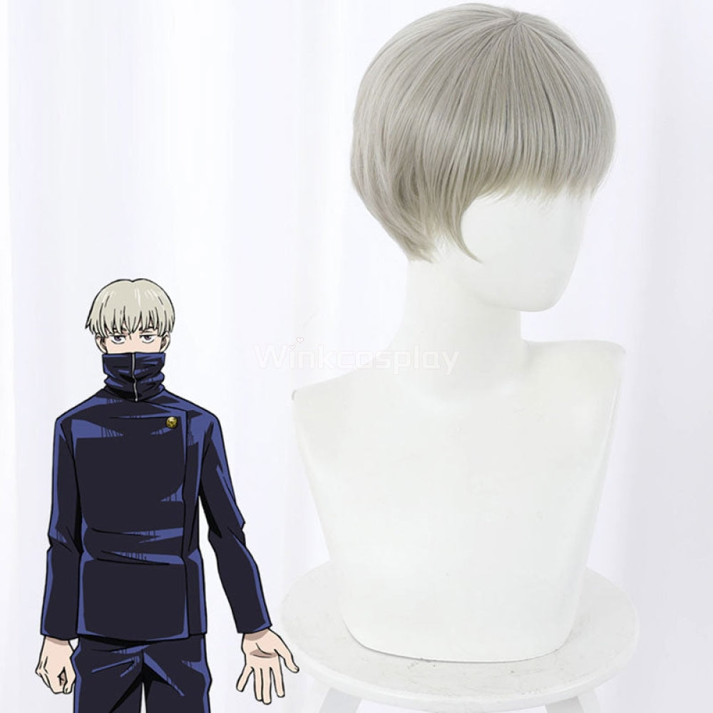 Jujutsu Kaisen Sorcery Fight Toge Inumaki Grey Green Cosplay Wig