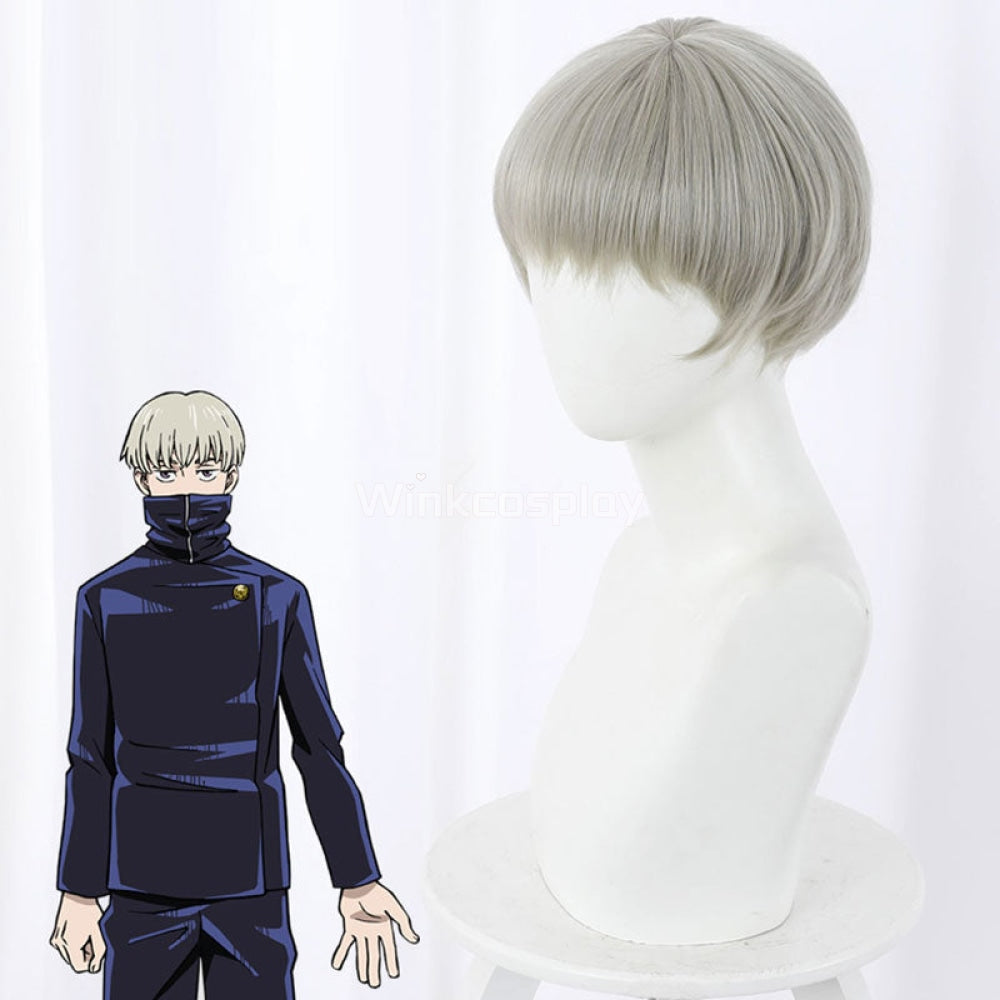 Jujutsu Kaisen Sorcery Fight Toge Inumaki Grey Green Cosplay Wig