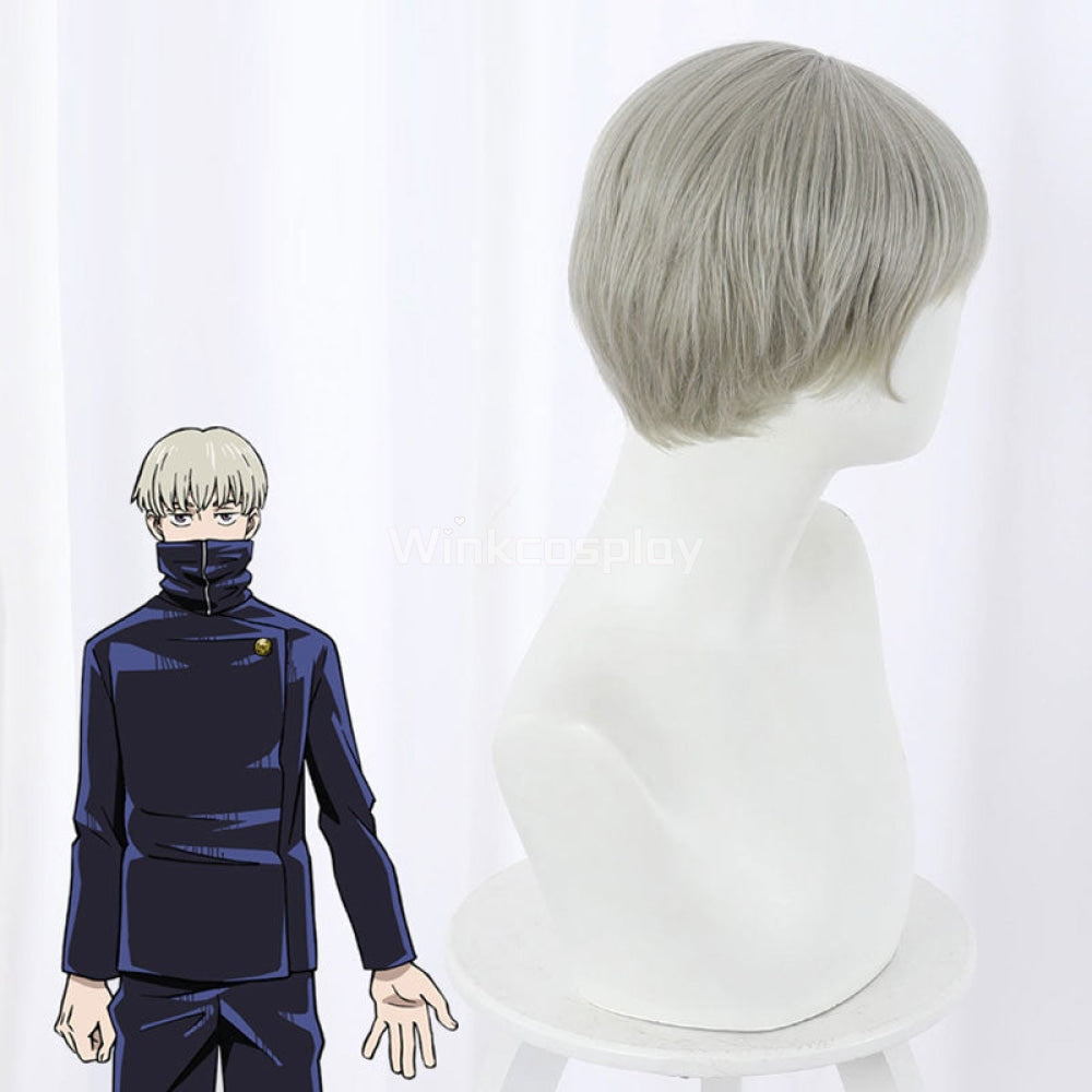 Jujutsu Kaisen Sorcery Fight Toge Inumaki Grey Green Cosplay Wig