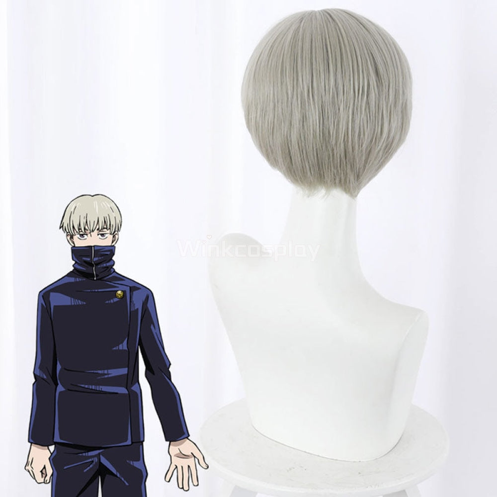 Jujutsu Kaisen Sorcery Fight Toge Inumaki Grey Green Cosplay Wig