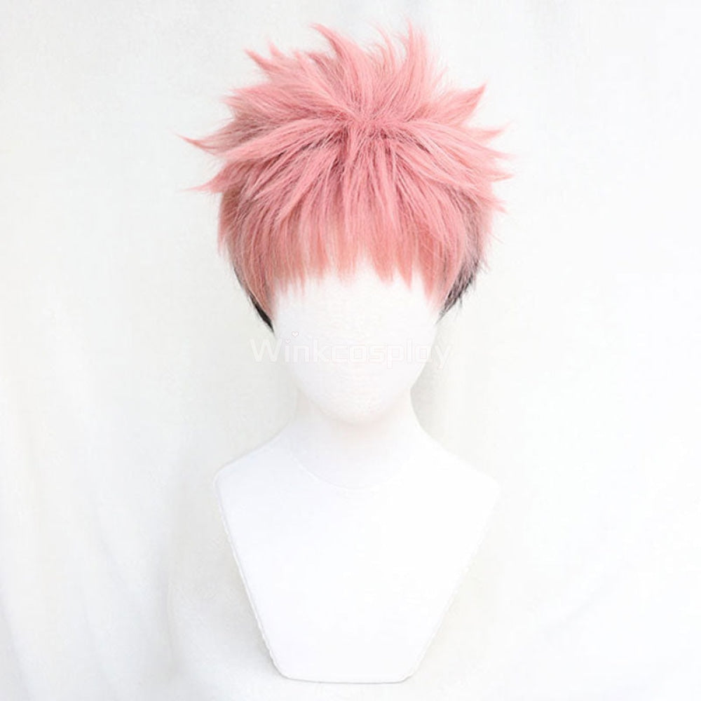 Jujutsu Kaisen Sorcery Fight Yuji Itadori Halloween Pink Cosplay Wig