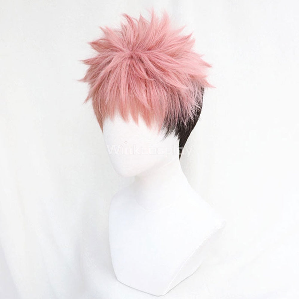 Jujutsu Kaisen Sorcery Fight Yuji Itadori Halloween Pink Cosplay Wig