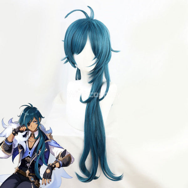 Kaeya from Genshin Impact Halloween Blue Cosplay Wig - Winkcostumes
