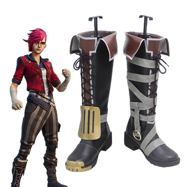 League of Legends LOL Arcane Vi Shoes Cosplay Boots