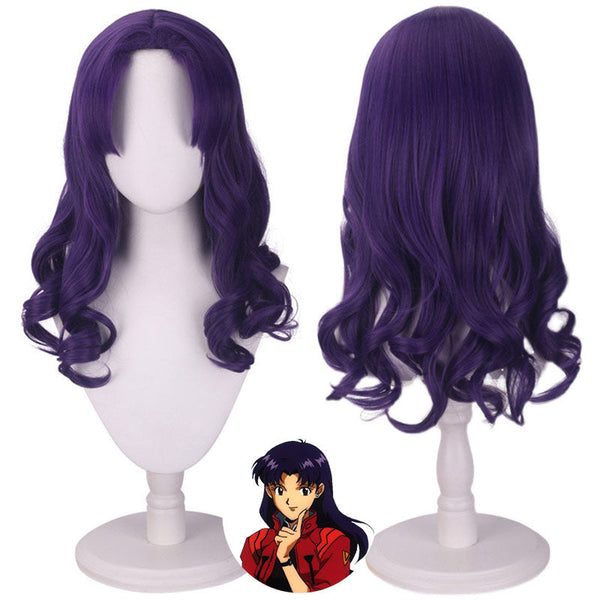 New Genesis Evangelion EVA Misato Katsuragi Purple Cosplay Wig