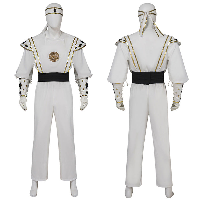 Power Rangers Mighty Morphin Ninja White Ranger Tommy Oliver Cosplay Costume