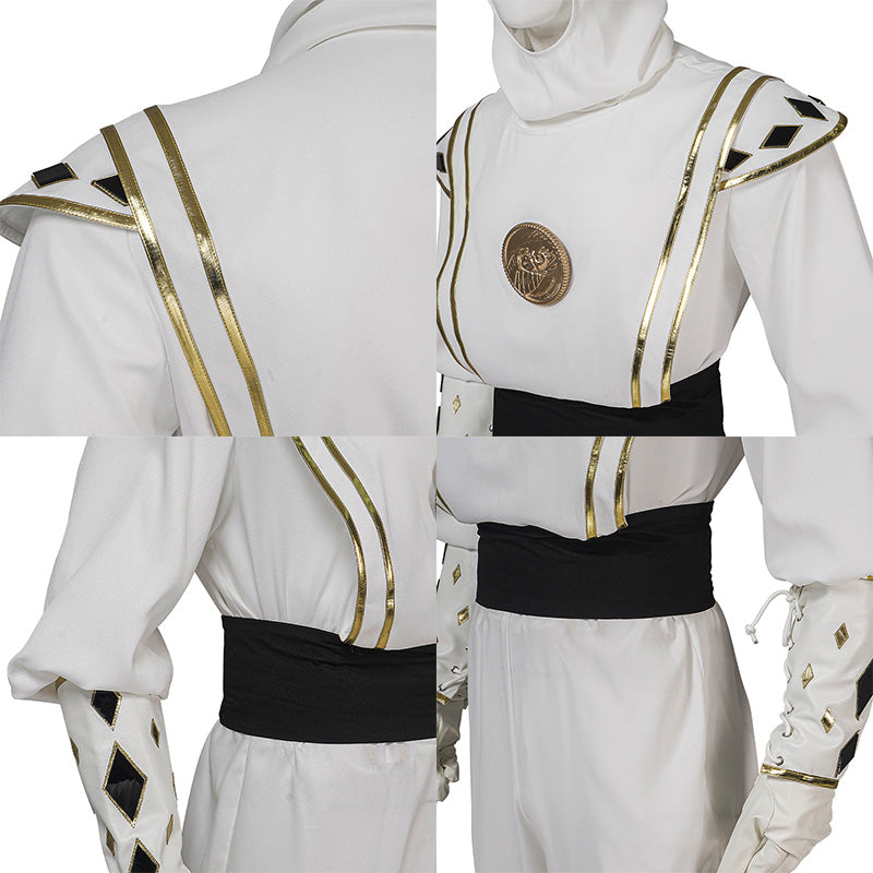 Power Rangers Mighty Morphin Ninja White Ranger Tommy Oliver Cosplay Costume