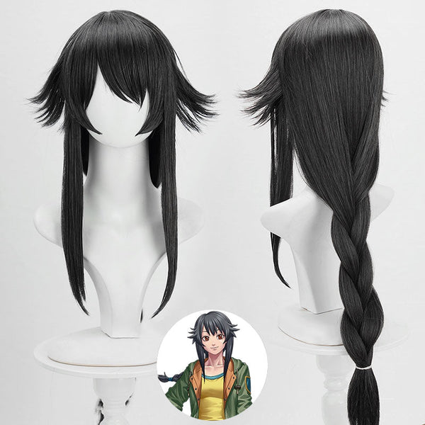 Raging Loop Chiemi Serizawa Black Gray Cosplay Wig