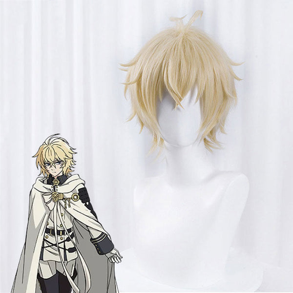 Seraph of the End Owari no Seraph Mikaela Hyakuya Golden Cosplay Wig