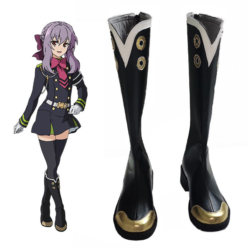 Seraph of the End Owari no Seraph Shinoa H¨©ragi Shoes Cosplay Boots