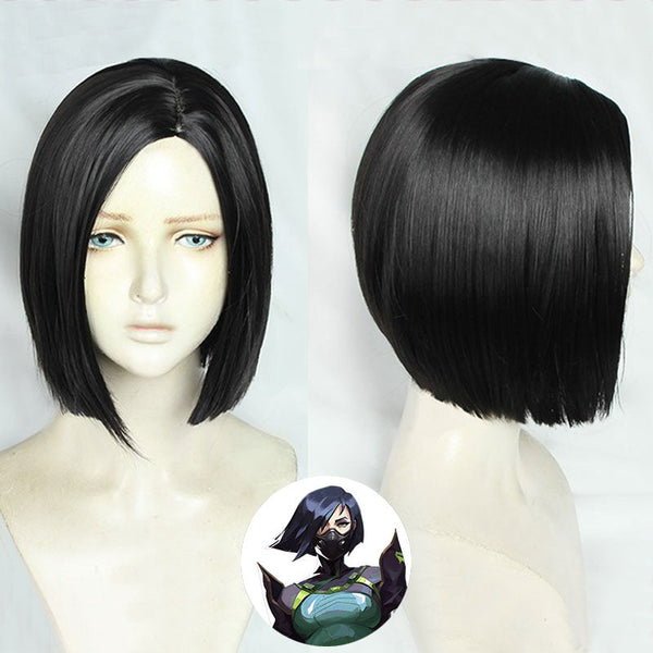 Valorant Viper Black Cosplay Wig