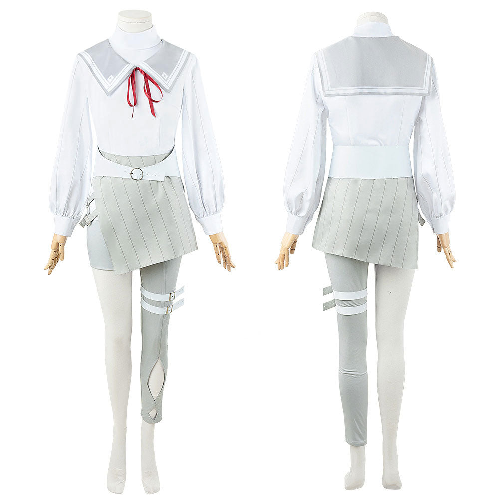 Virtual YouTuber Genzuki Tojiro White Uniform Cosplay Costume