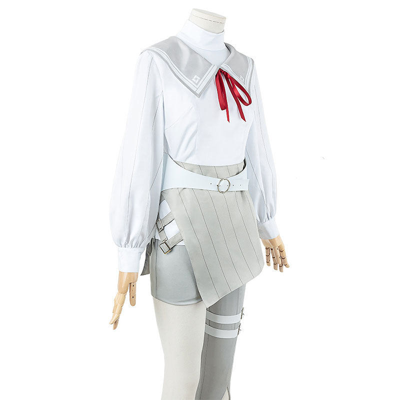 Virtual YouTuber Genzuki Tojiro White Uniform Cosplay Costume