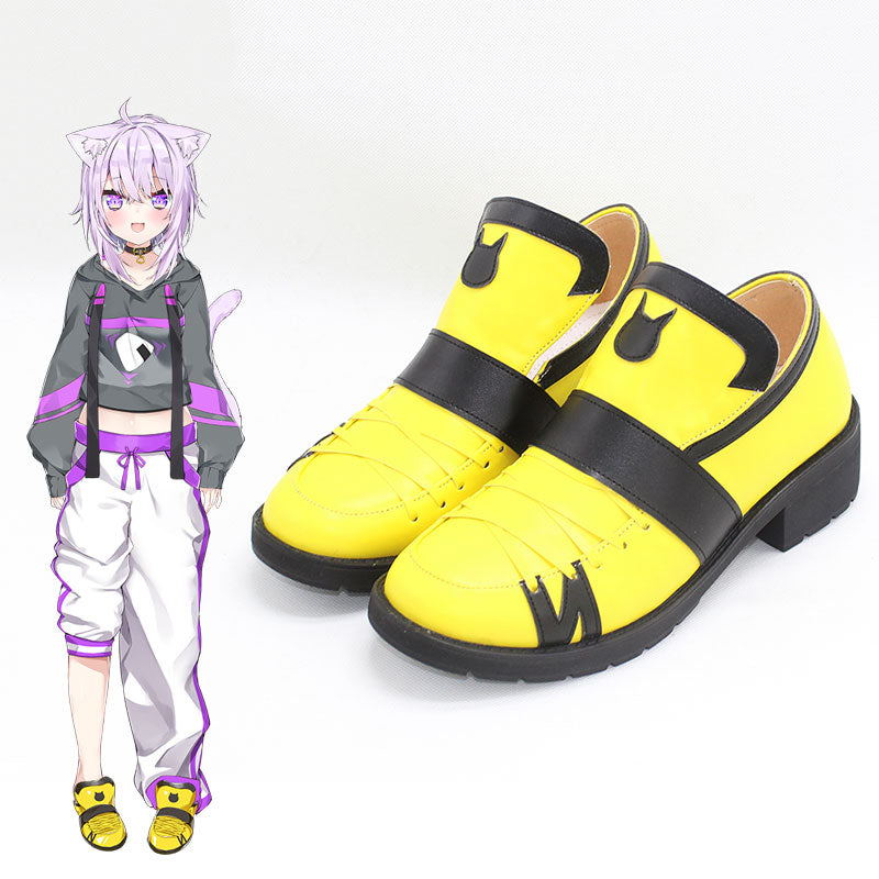 Virtual YouTuber Hololive Nekomata Okayu Yellow Cosplay Shoes