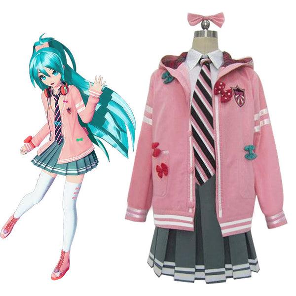 Vocaloid Hatsune Miku: Project DIVA Arcade Future Tone Hatsune Miku: Ribbon Girl Ver. Super Premium Cosplay Costume