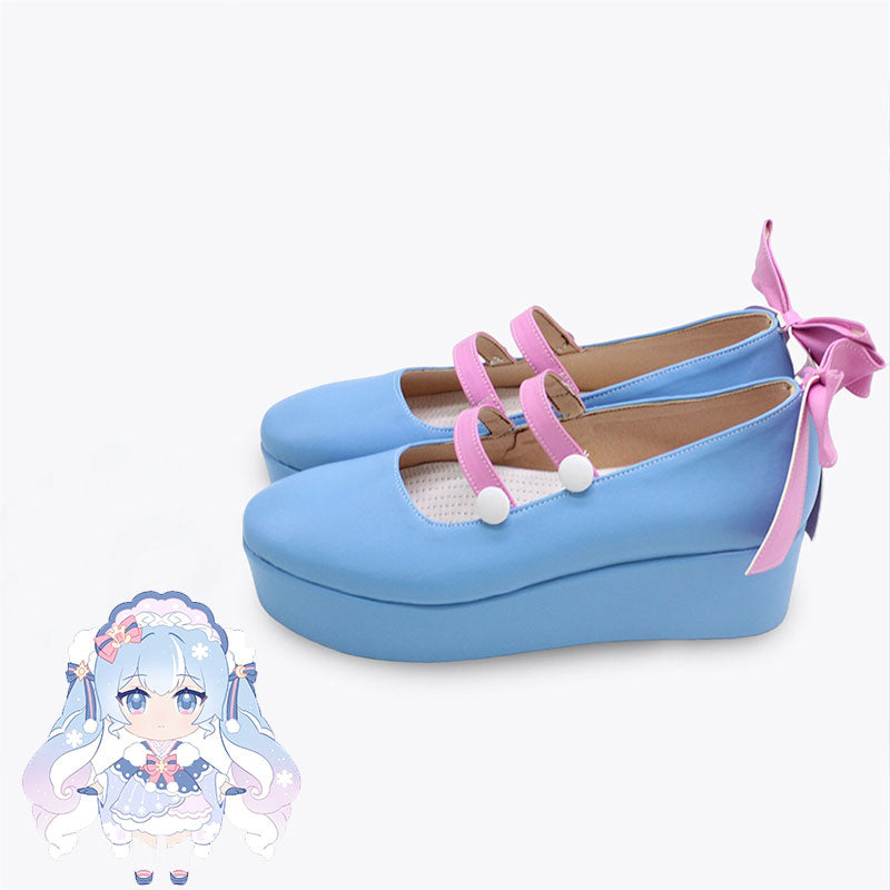 Vocaloid Hatsune Miku Snow Miku 2023 Cosplay Shoes