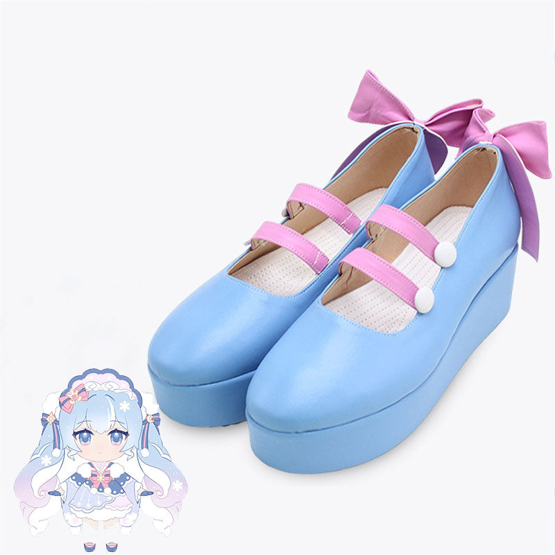 Vocaloid Hatsune Miku Snow Miku 2023 Cosplay Shoes