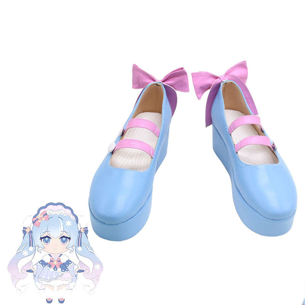 Vocaloid Hatsune Miku Snow Miku 2023 Cosplay Shoes