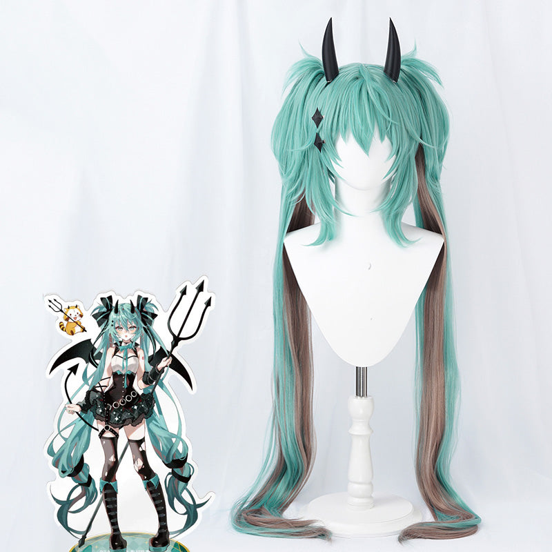 Vocaloid Hatsune Miku x Rascal Collab Little Devil Ver. 2023 Devil Wings Gothic Cosplay Wig