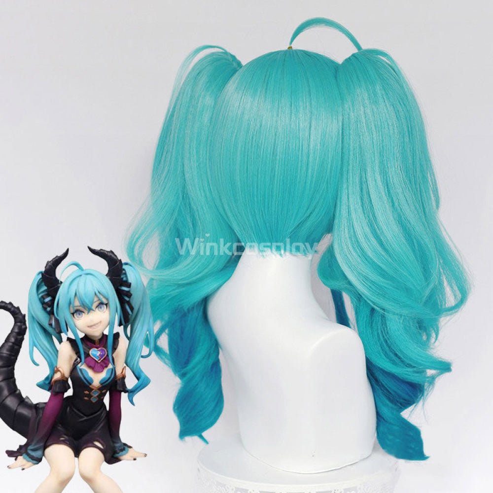 Vocaloid Little Devil Hatsune Miku Halloween Blue Cosplay Wig